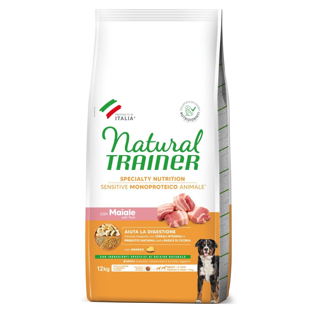 Natural Trainer Sensitive No Gluten Adult Medium/Maxi with pork