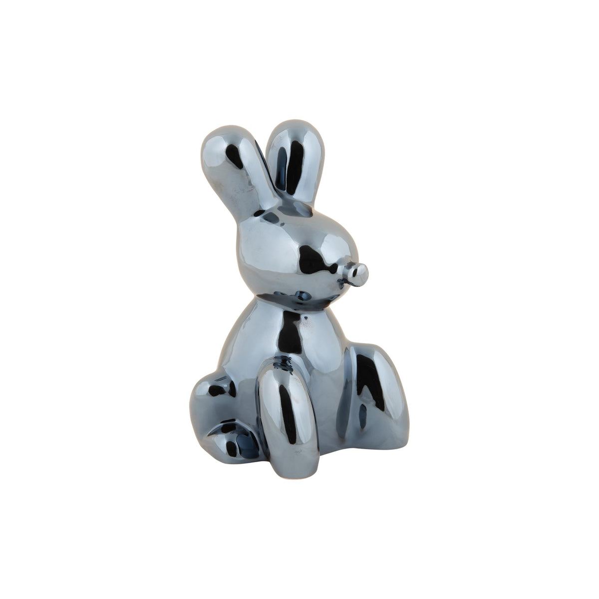 Present Time ornament Balloon Bunny - zwart - 10x9x15cm