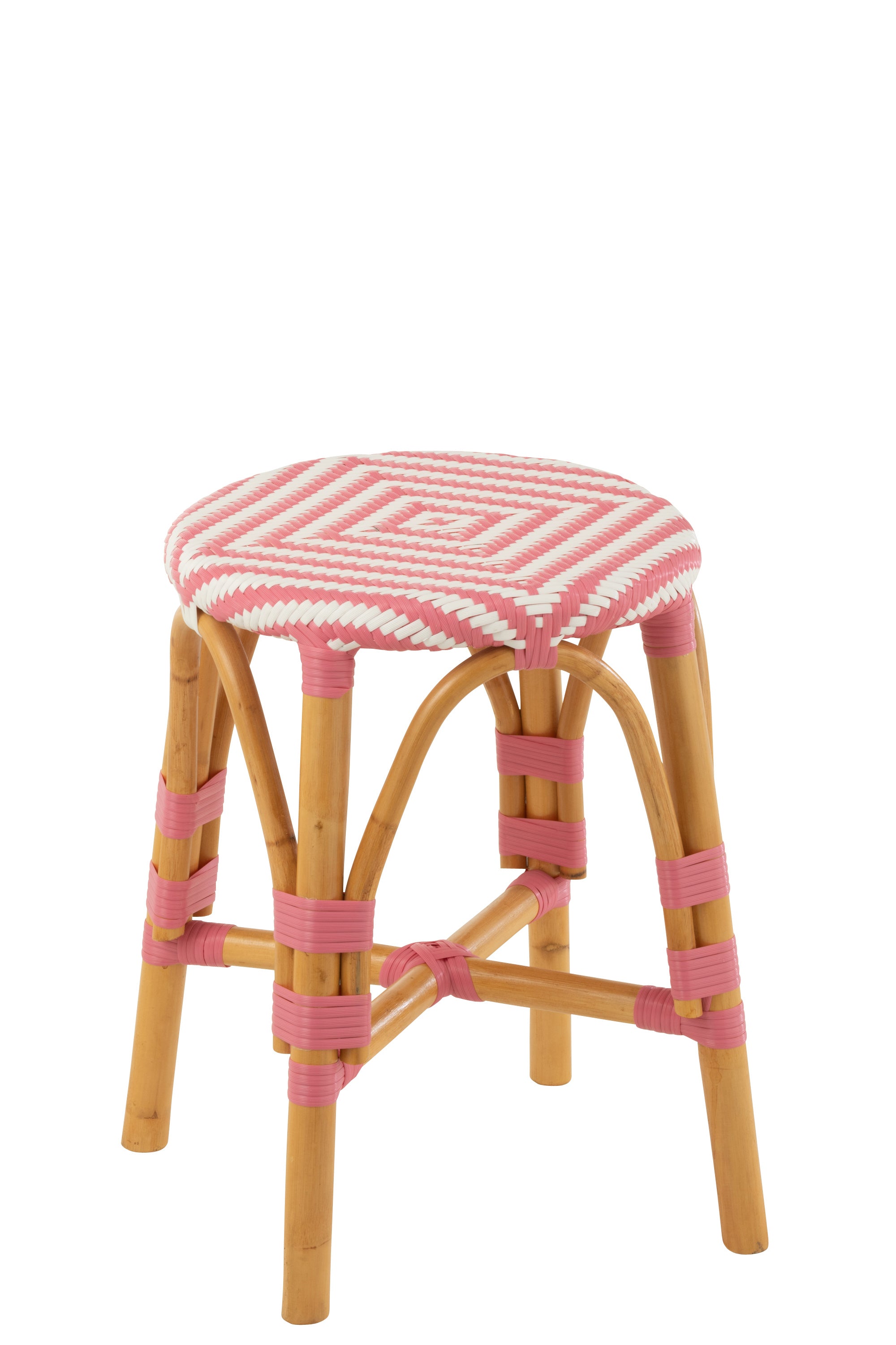J-Line kruk Live - rotan - roze/wit - small