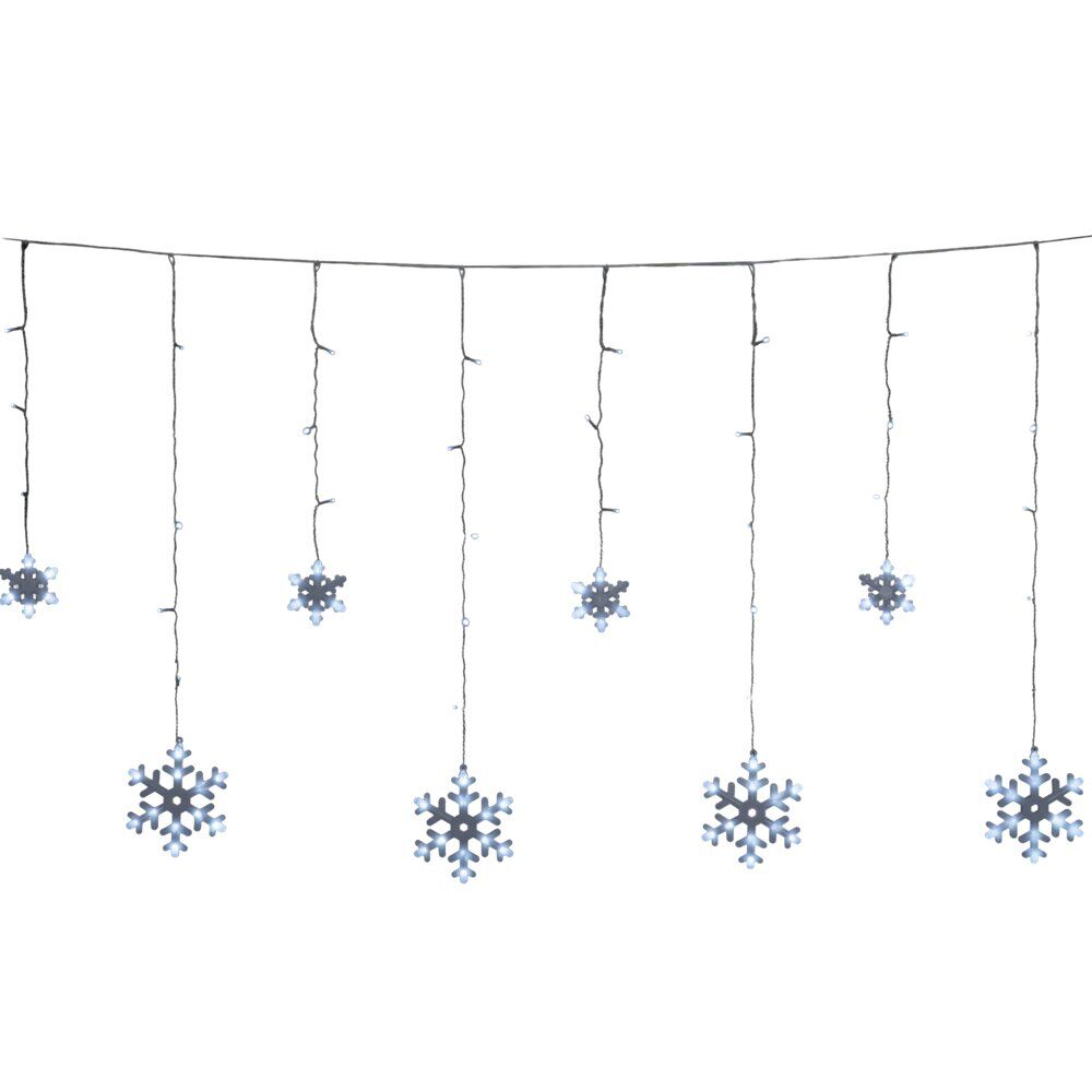 Guirlande de No&euml;l lumineuse 160LED bordure toit flocon blanc froid