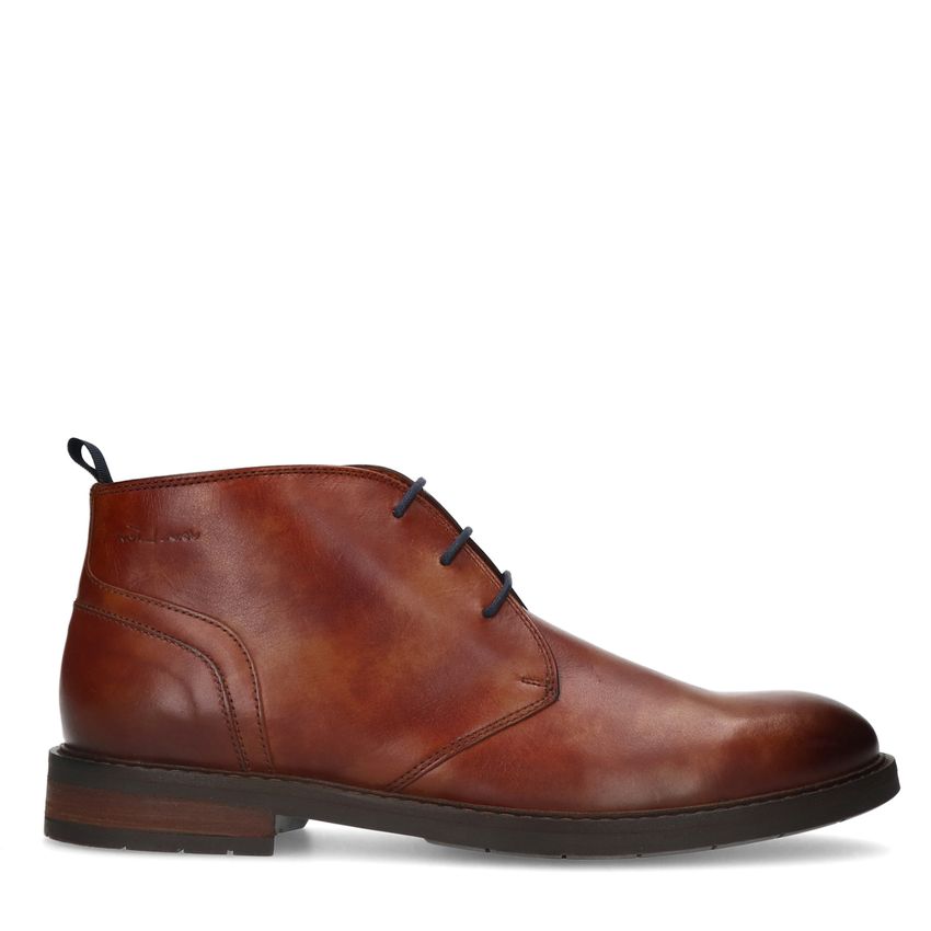 Van Lier Cognac leren veterschoenen