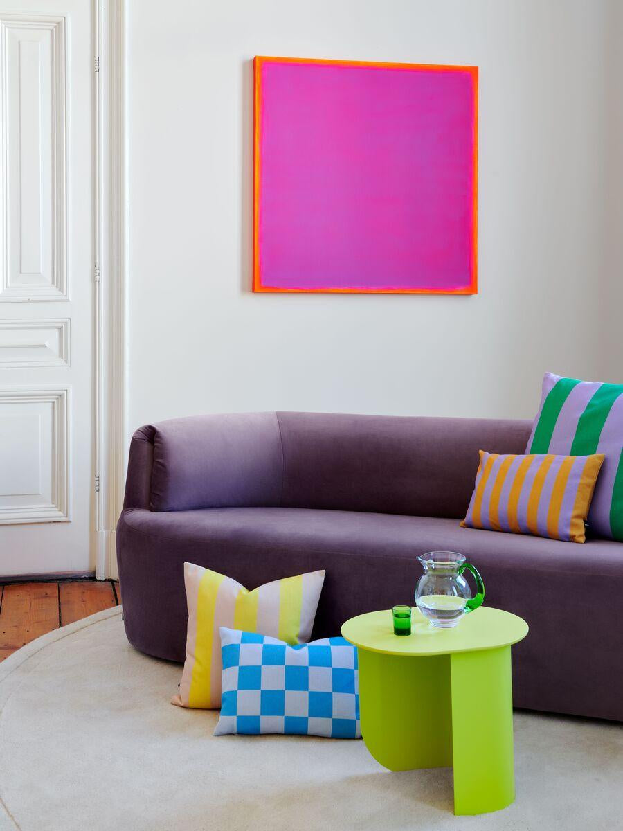 FÉST Stripes & Checks SIerkussen 60 x 60 cm - Green / Purple