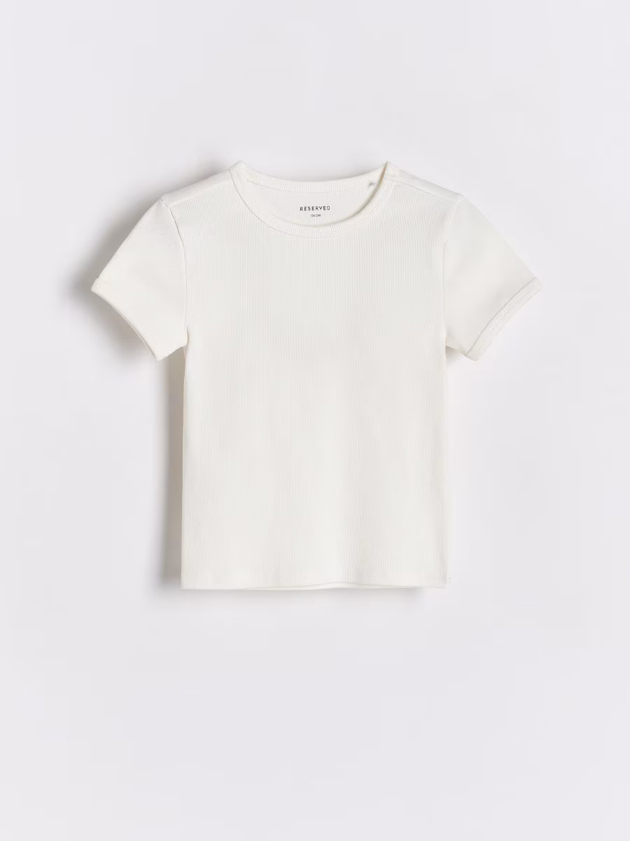Ribbed Cotton T-Shirt