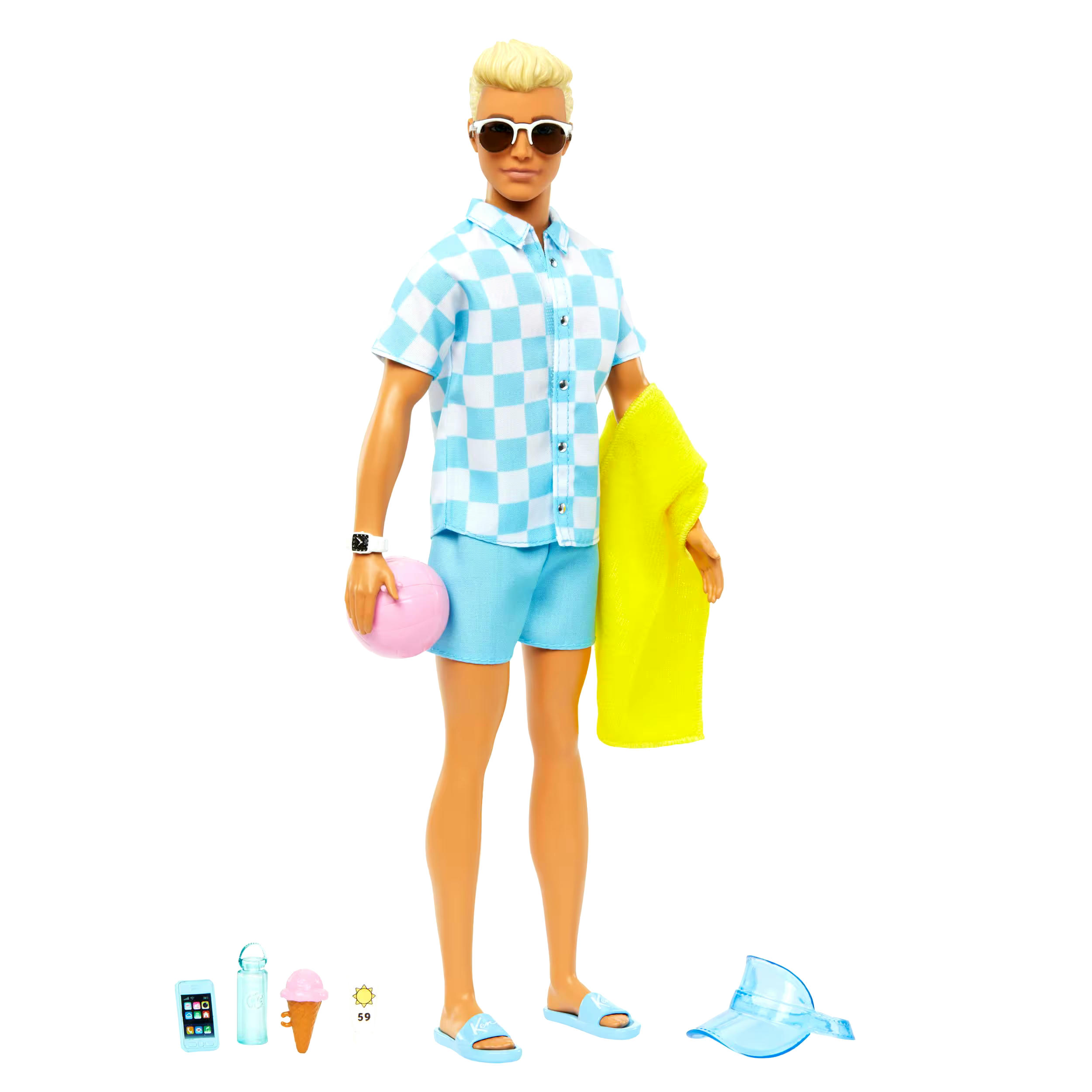 Barbie Beach-Themed Blonde Ken Doll, Ages 3+