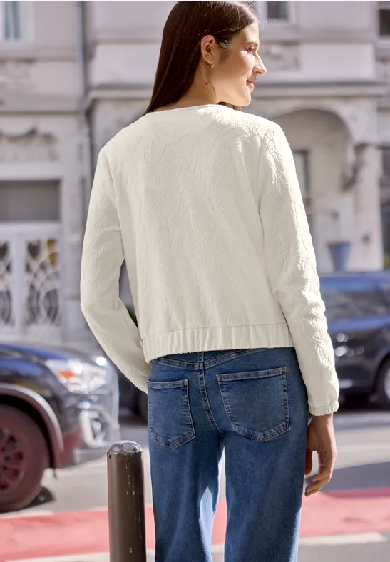 Blouson mit floraler Struktur und Zipper