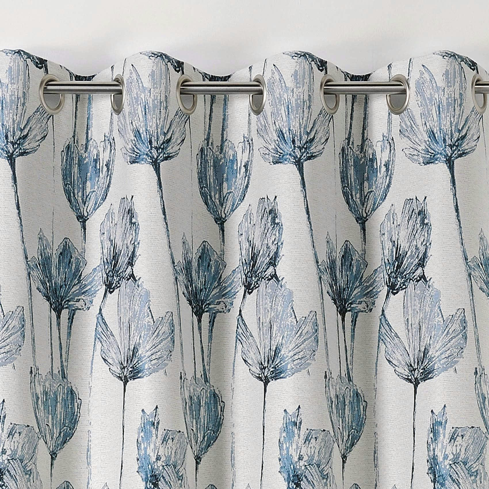 - Rideau tamisant coralie polyester bleu 135x270 cm