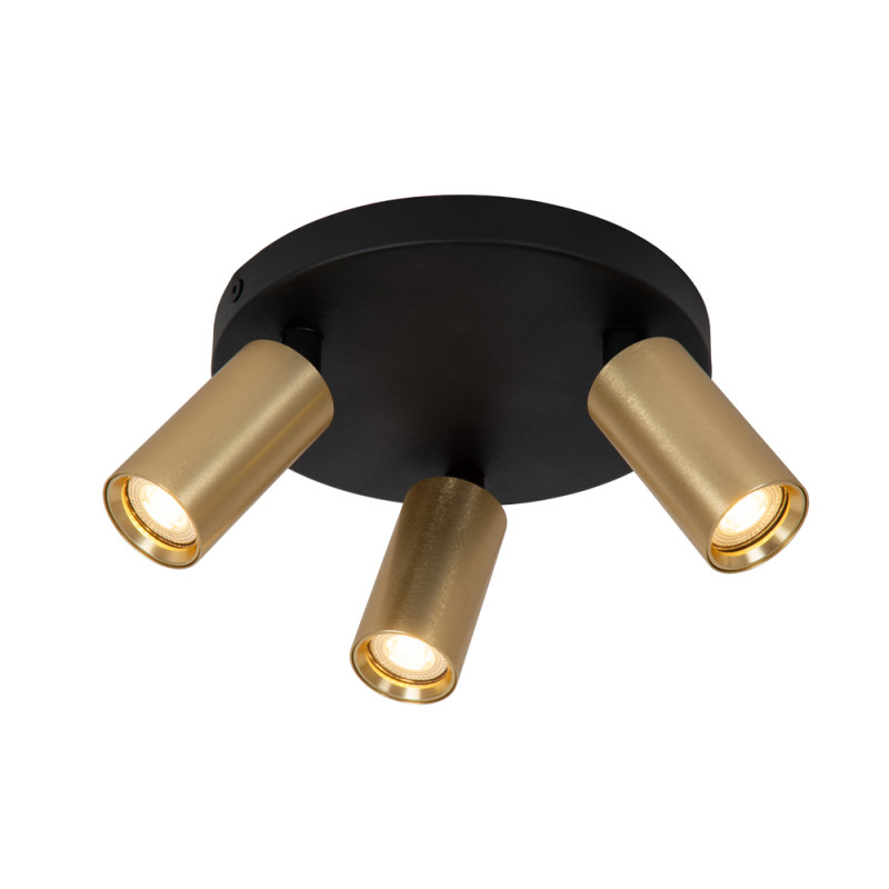 Spot Ritmo noir et or GU10 3 x 35 W LUCIDE