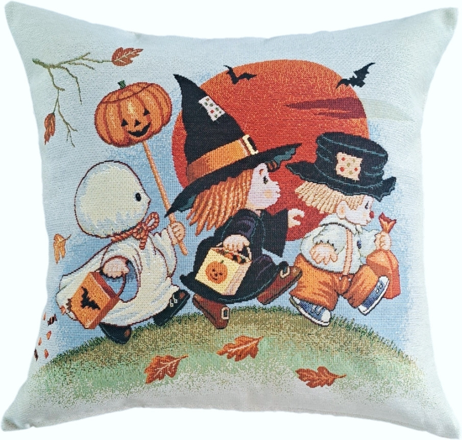 Poszewka Na Poduszkę Jasiek 45X45 Cm Żakardowa Dekoracyjna Halloween