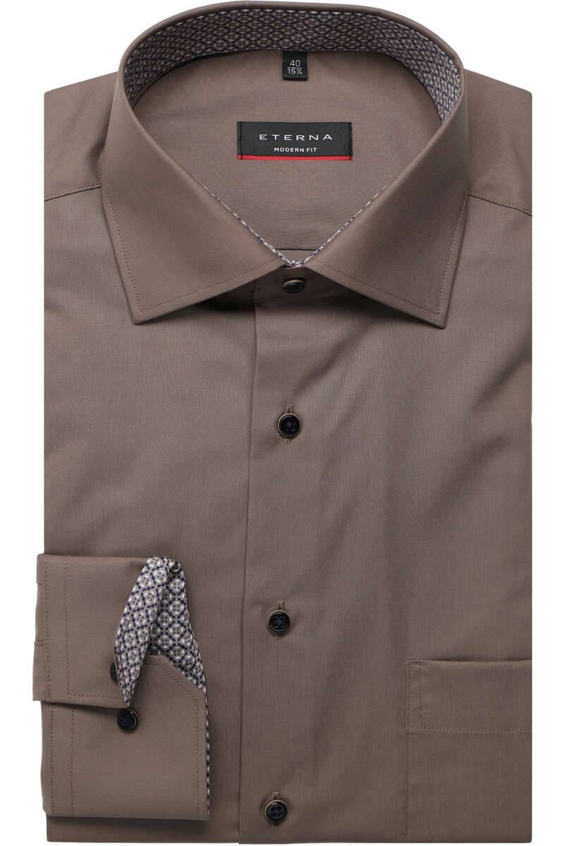 ETERNA Modern Fit Hemd steingrau, Einfarbig
