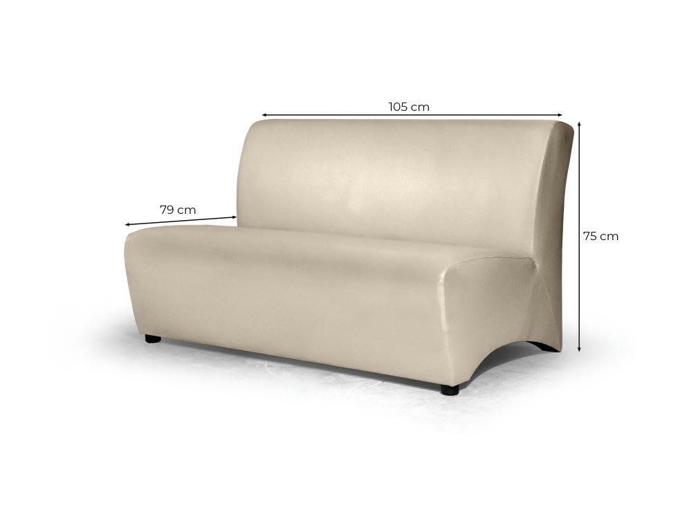 KIMBERLY - Canapé 2 places en velours beige