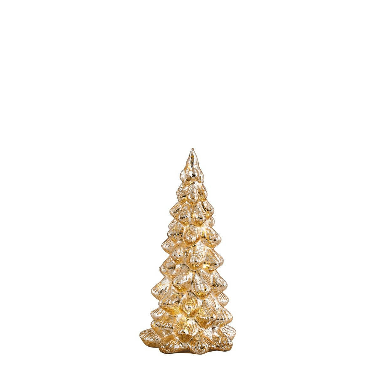 - Sapin lumineux en verre mercurisé doré - Petit modèle