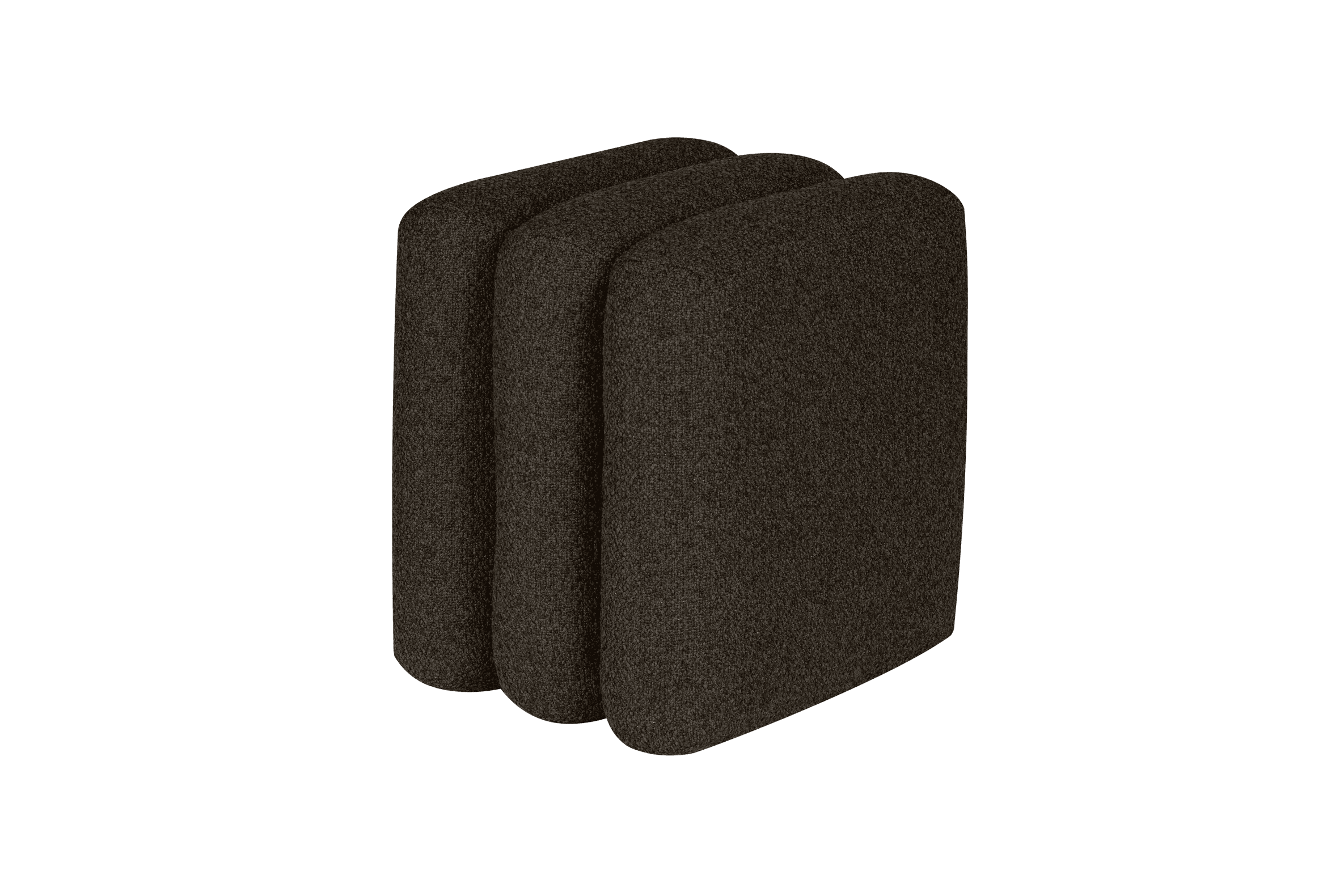 noo.ma Radd Poef - chocoladebruin bouclé, compact zitpoef