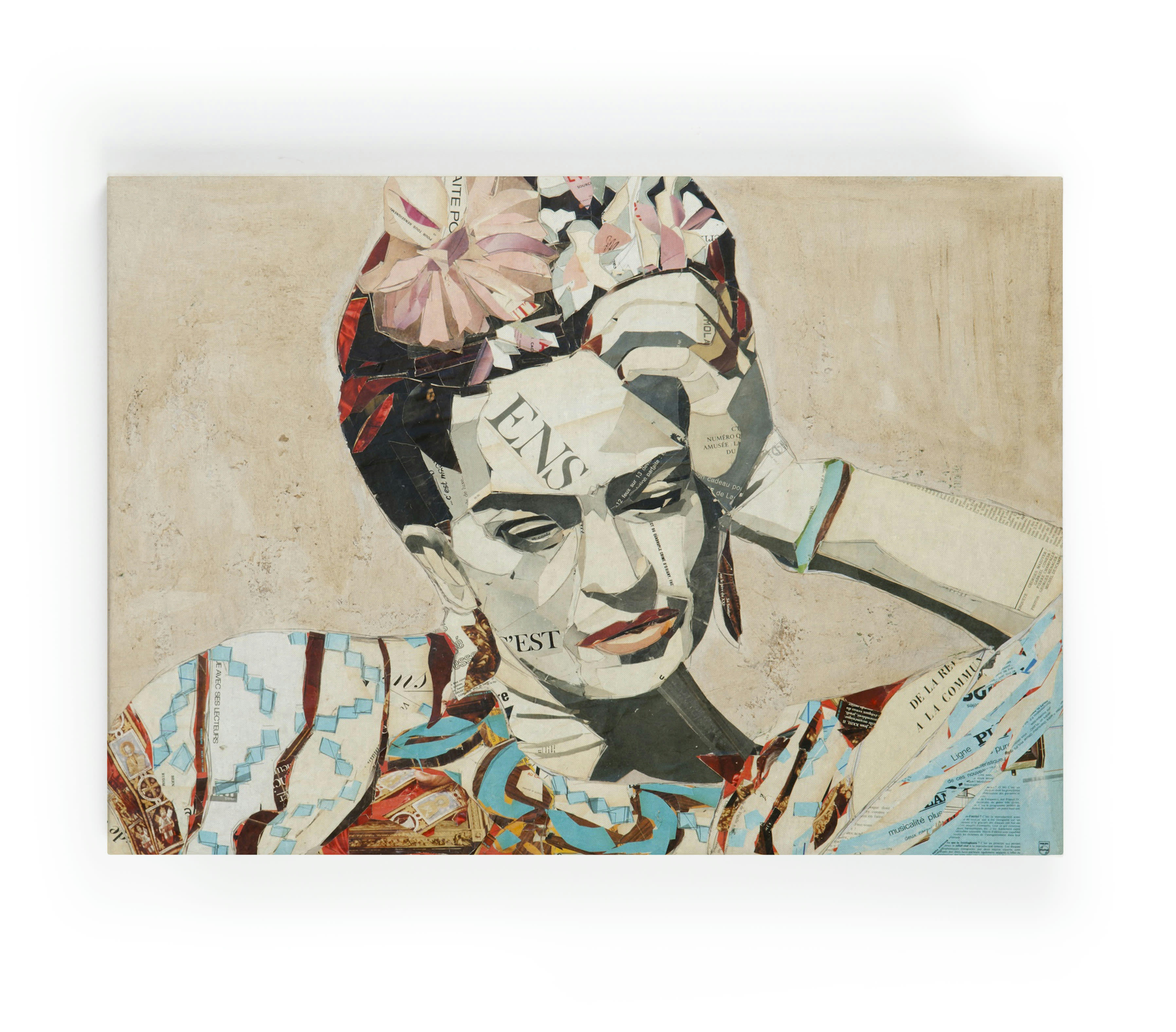 FRIDA COLLAGE - Peinture sur toile 60x40 imprimé HD collage Frida