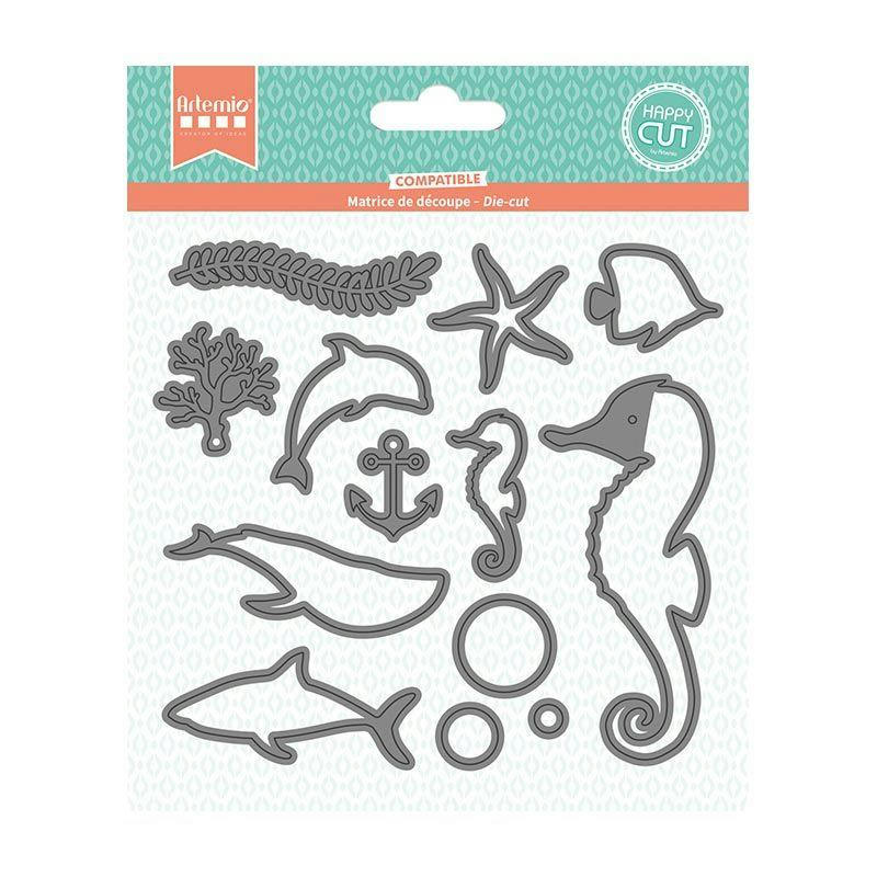 MARIN - 13 matrices de découpe fonds marins