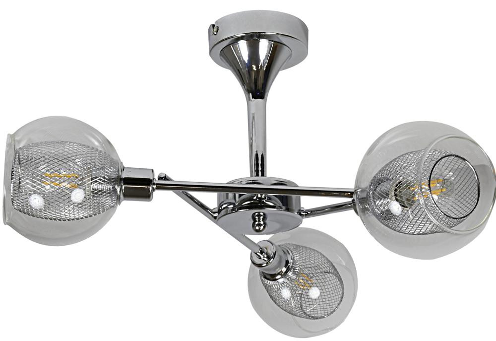 Lampa sufitowa chromowana bezbarwny OZZO 3xE14x40W Candellux