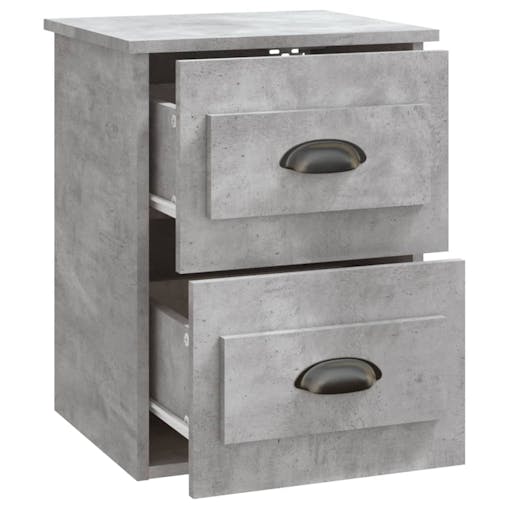 NNEVL Wall-mounted Bedside Cabinets 2 pcs Concrete Grey 41.5x36x53cm