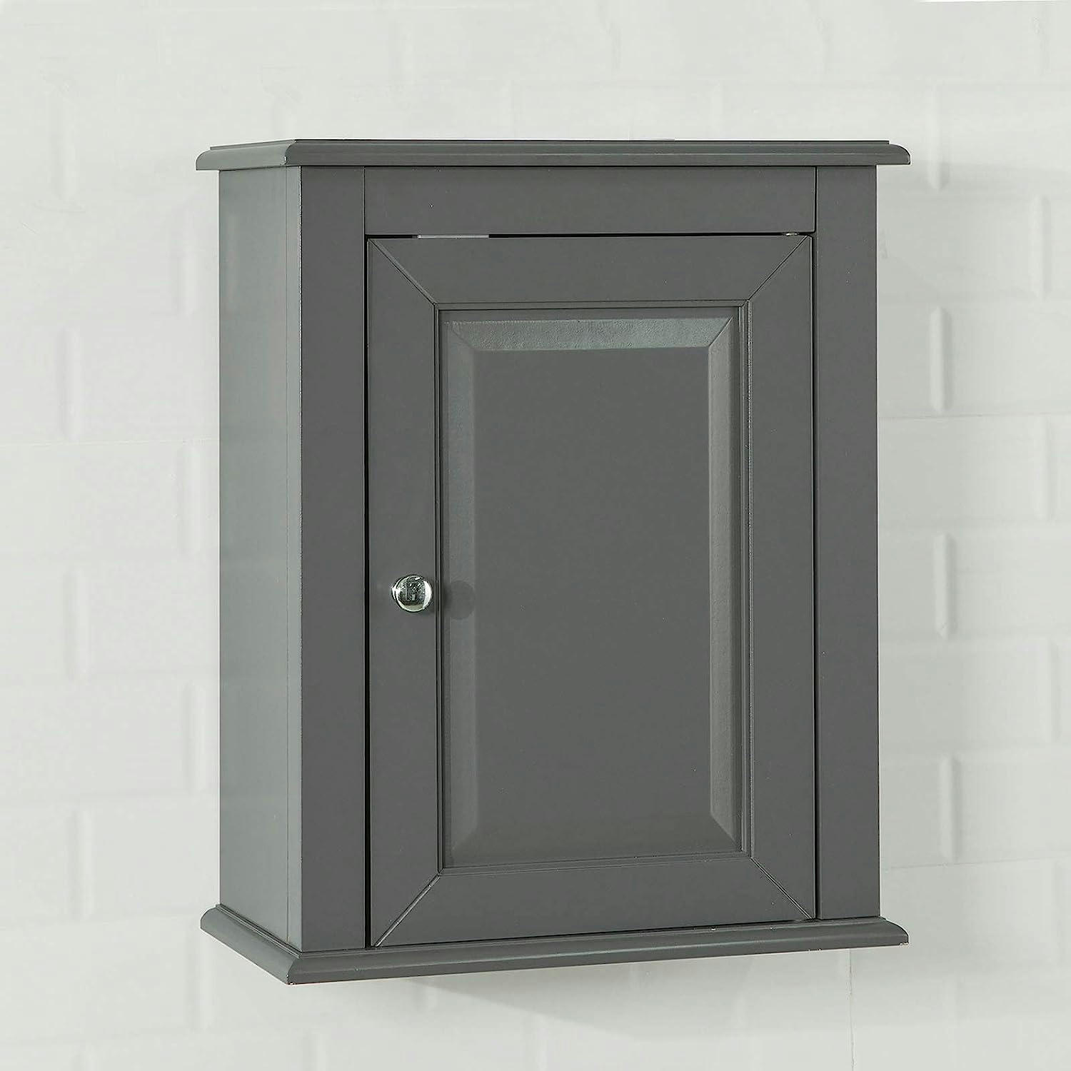 - Meuble haut de rangement effet bois gris