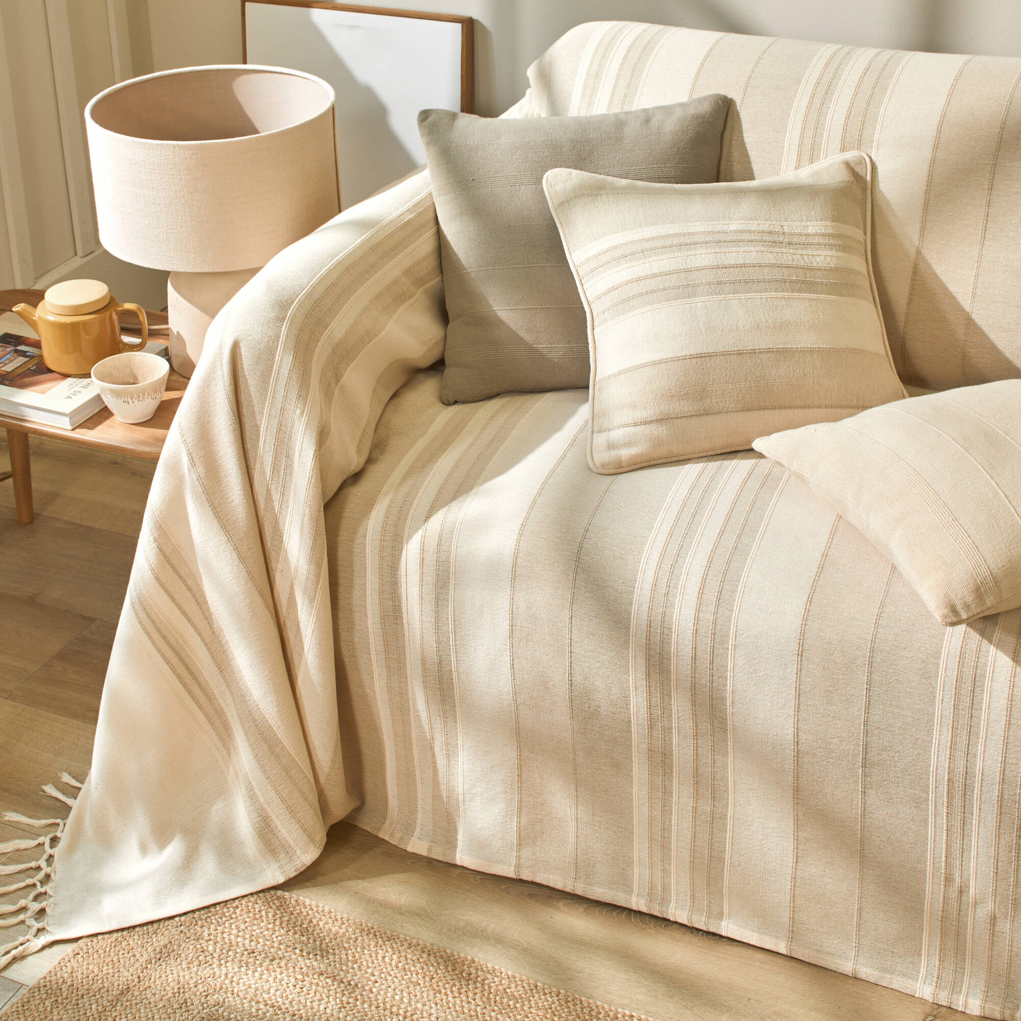Plaid jeté multicolore coton tissage artisanal