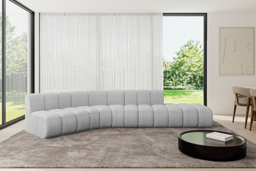 Narożnik lewostronny modułowy Brilo-L1 - 380x174x70 cm Jasny szary
