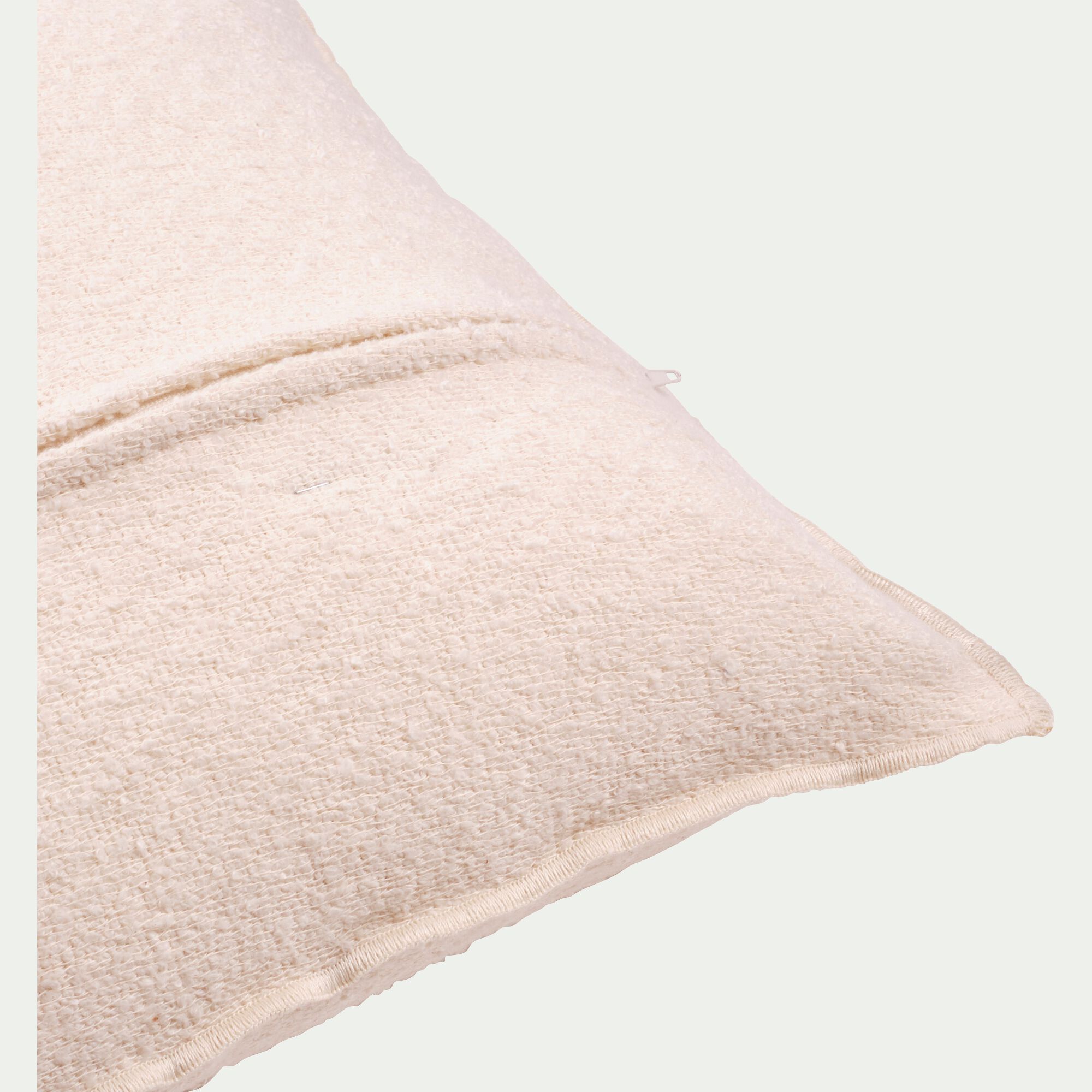 CASALE - Coussin en polyester effet bouclette finition point bourdon 45x45cm - beige sable