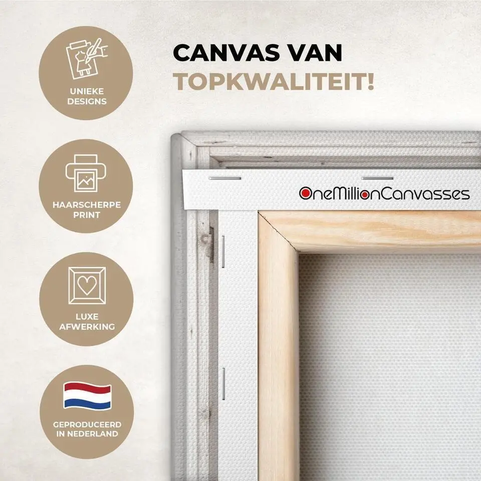 MuchoWow Canvas Schilderij 90x60cm Raam Zee Kust Natuur