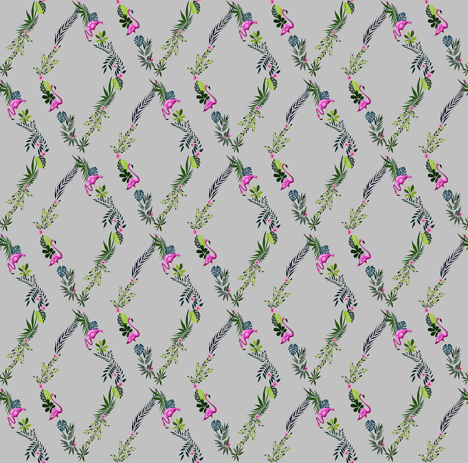 Walls4You behang tropische planten grijs en groen - 53 cm x 10 m - 640107