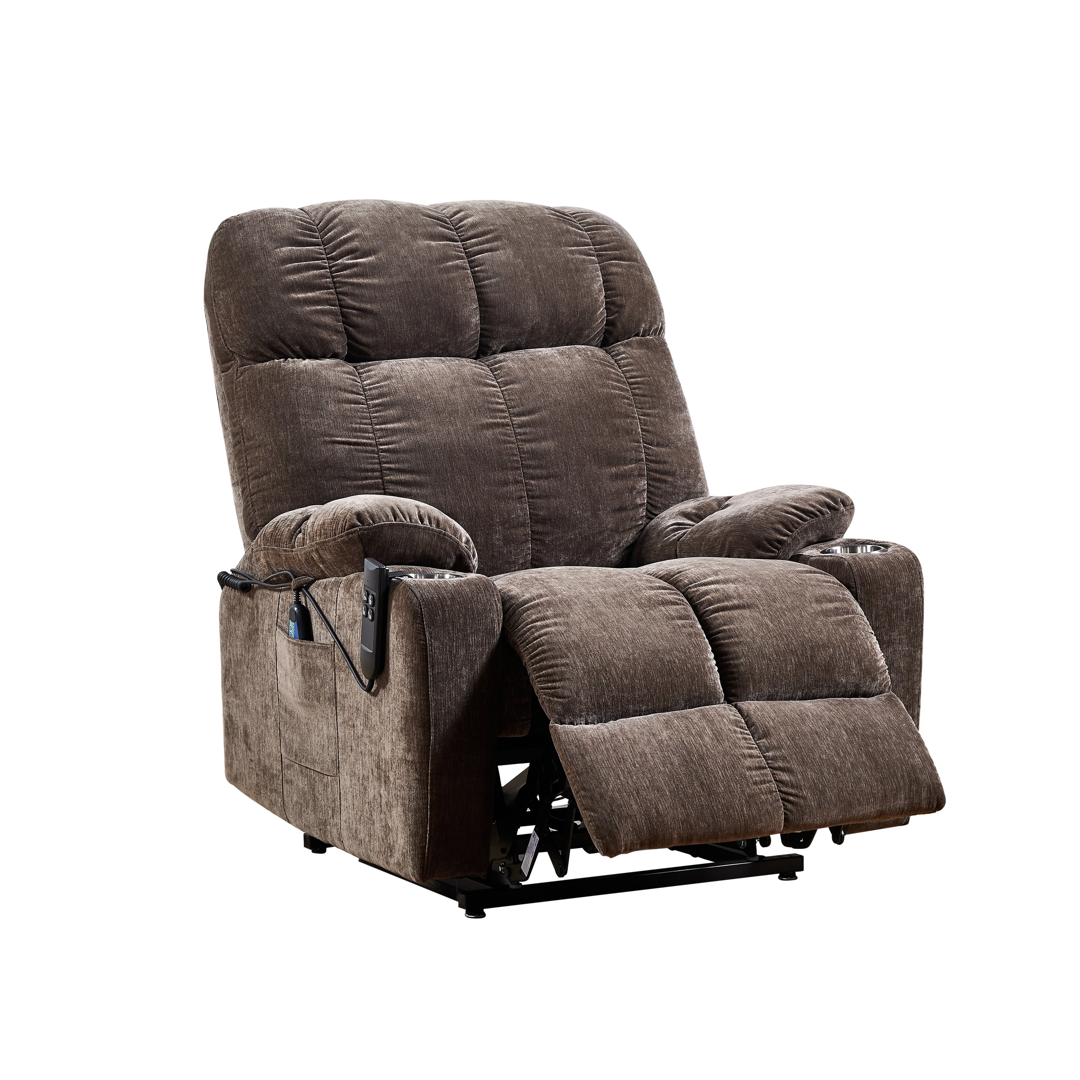 Electric Lift Recliner with Dual OKIN Motors, Adjustable Heat & Massage, Independent Backrest & Footrest Controls