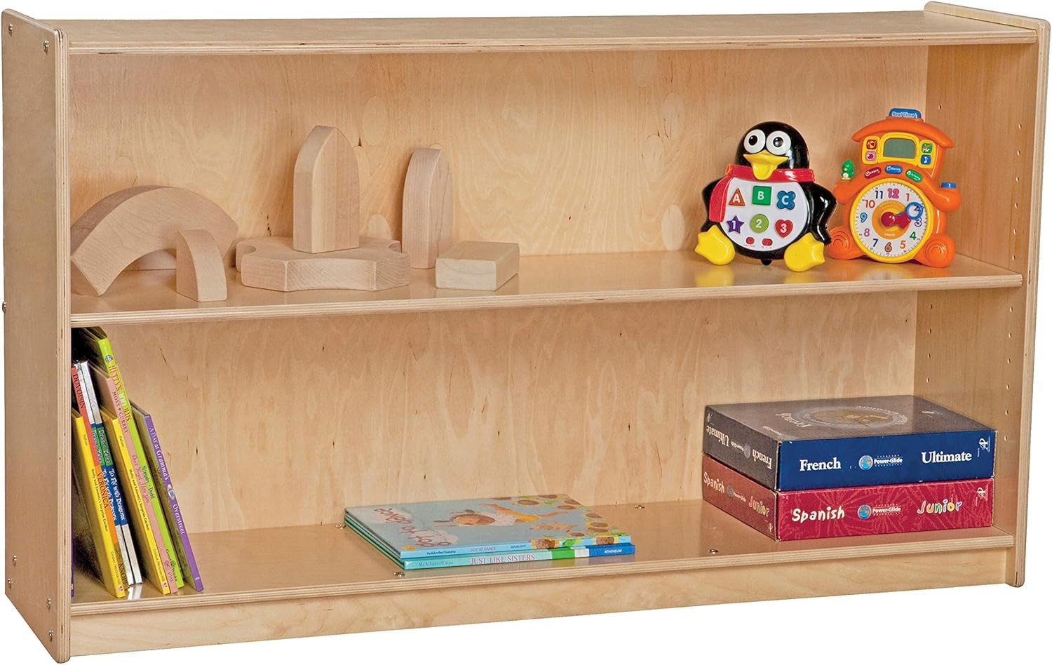 Contender 100% Birch Plywood Storage with Back, Adjustable Shelves, Perfect for Kids, Teacher, Classroom, Day Care, Home-School, Made in USA [Fully Assembled]