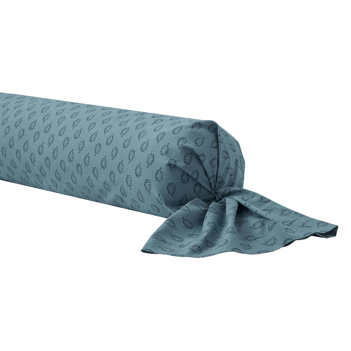 IRIS - Taie de traversin imprimée en bambou bleu 85x185cm