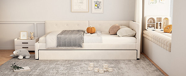 Lit Simple 90x200cm, Canapé-Lit avec Lit Escamotable, Minimalisme, Gris