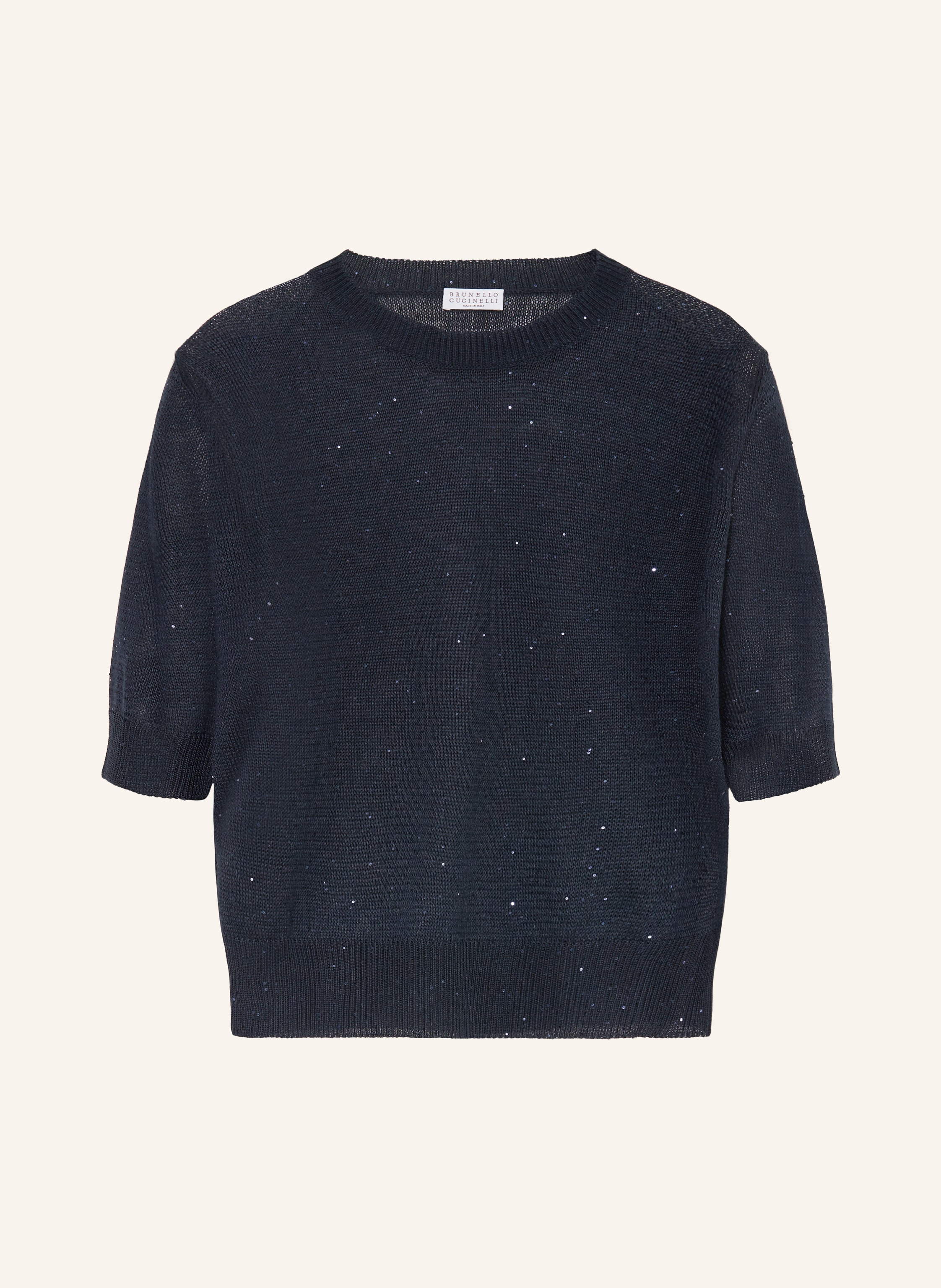 BRUNELLO CUCINELLI Strickshirt aus Leinen mit Pailletten
