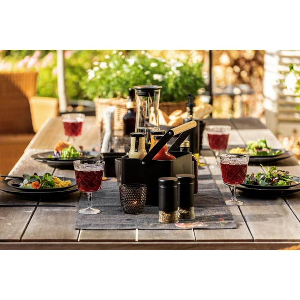 Utensilienbox »Black Outdoor Kitchen«, schwarz/braun/transparent, geeignet für: Küche