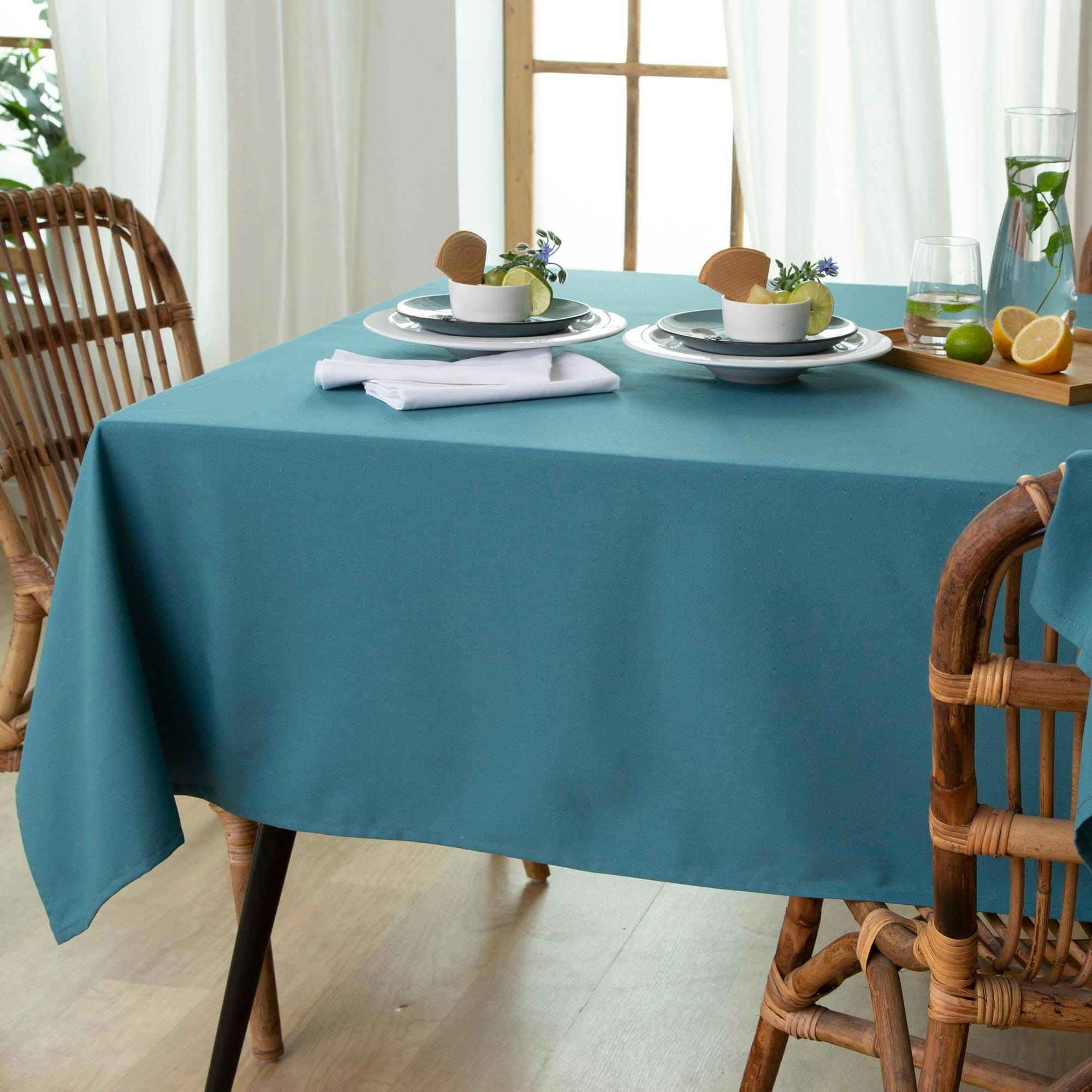 LONA - Nappe 150x200 bleu canard en coton