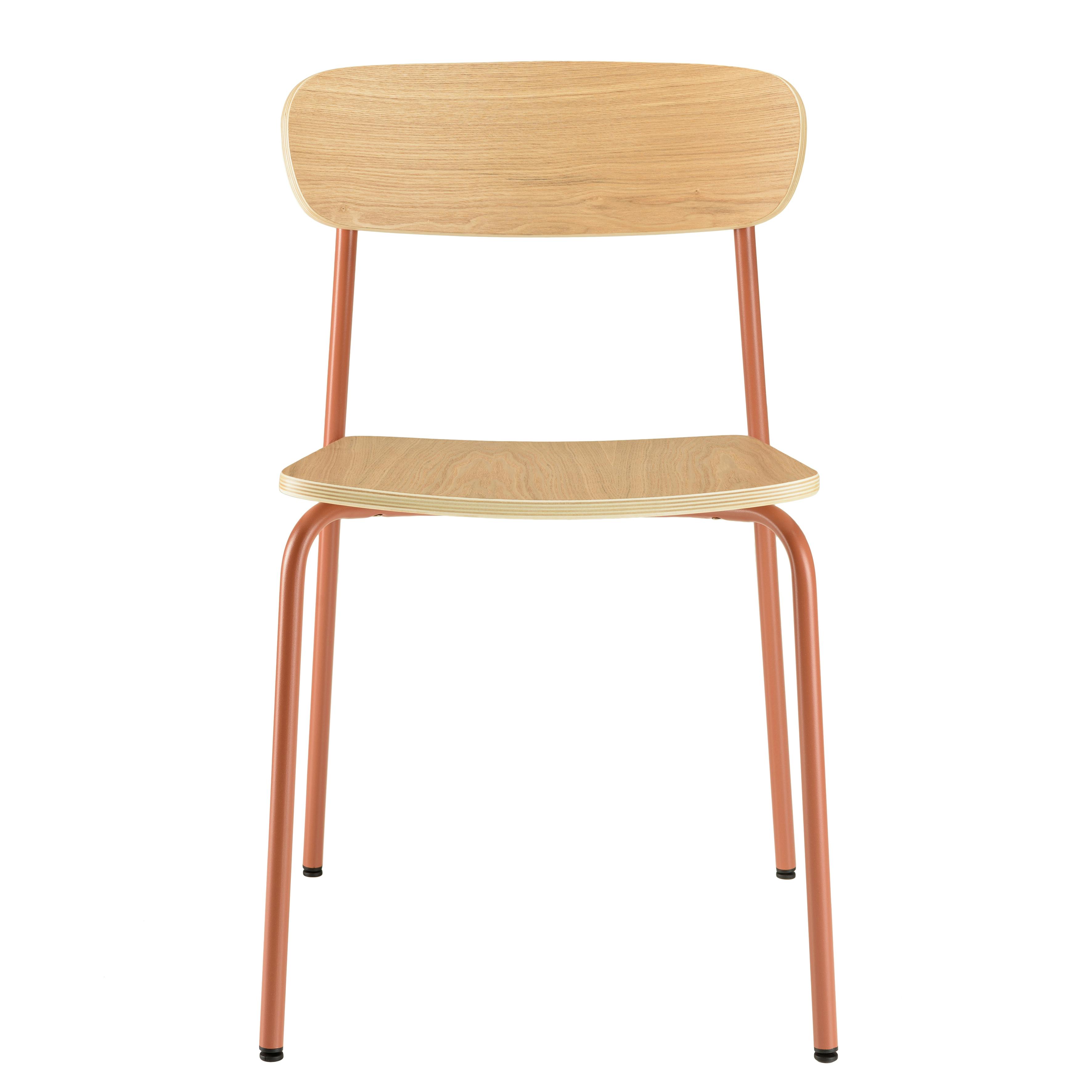 Chaise bois et métal terracota style écolier (lot de 2) TIM