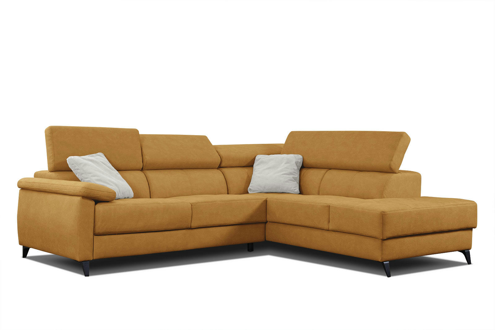 TAUNUS - Canapé d'angle droit 5 places jaune