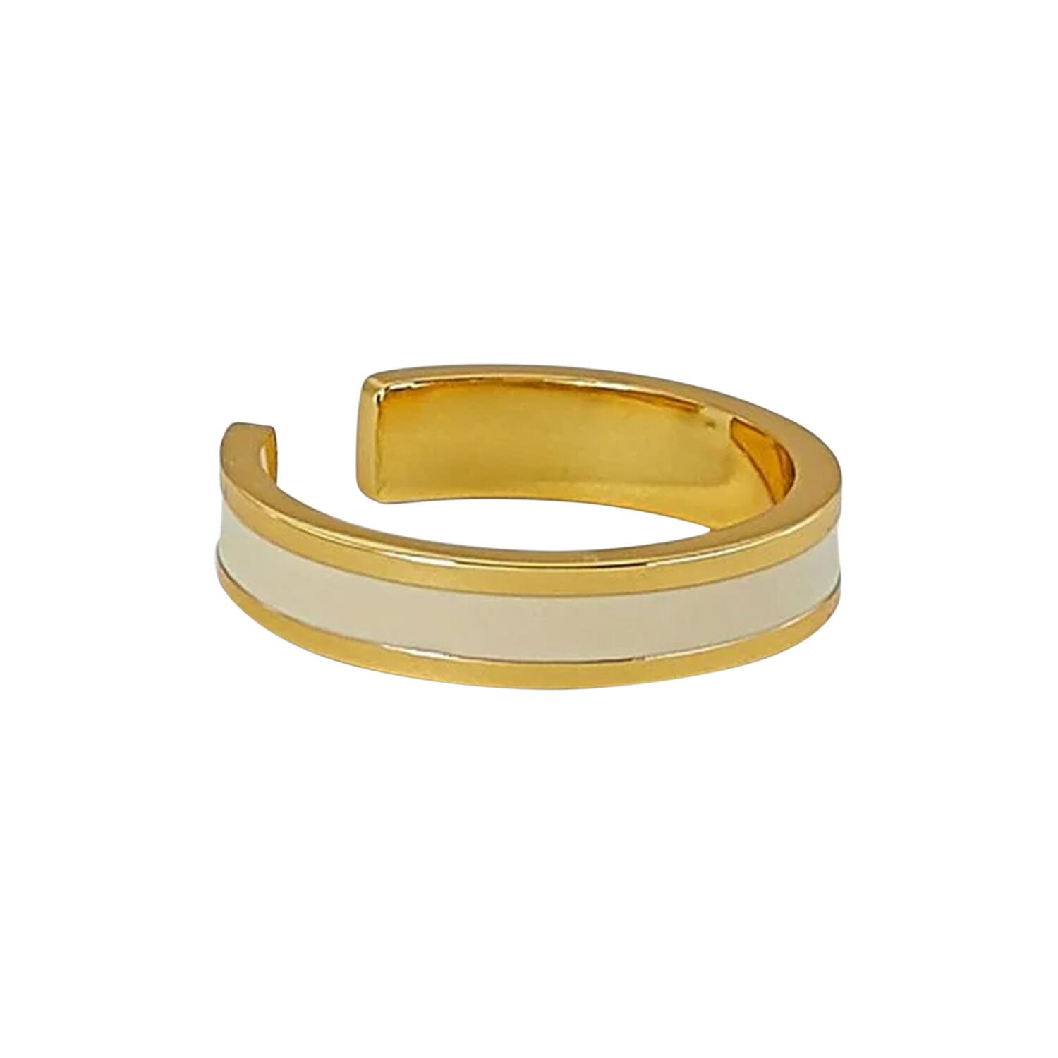 BANGLE justerbar ring, white sand