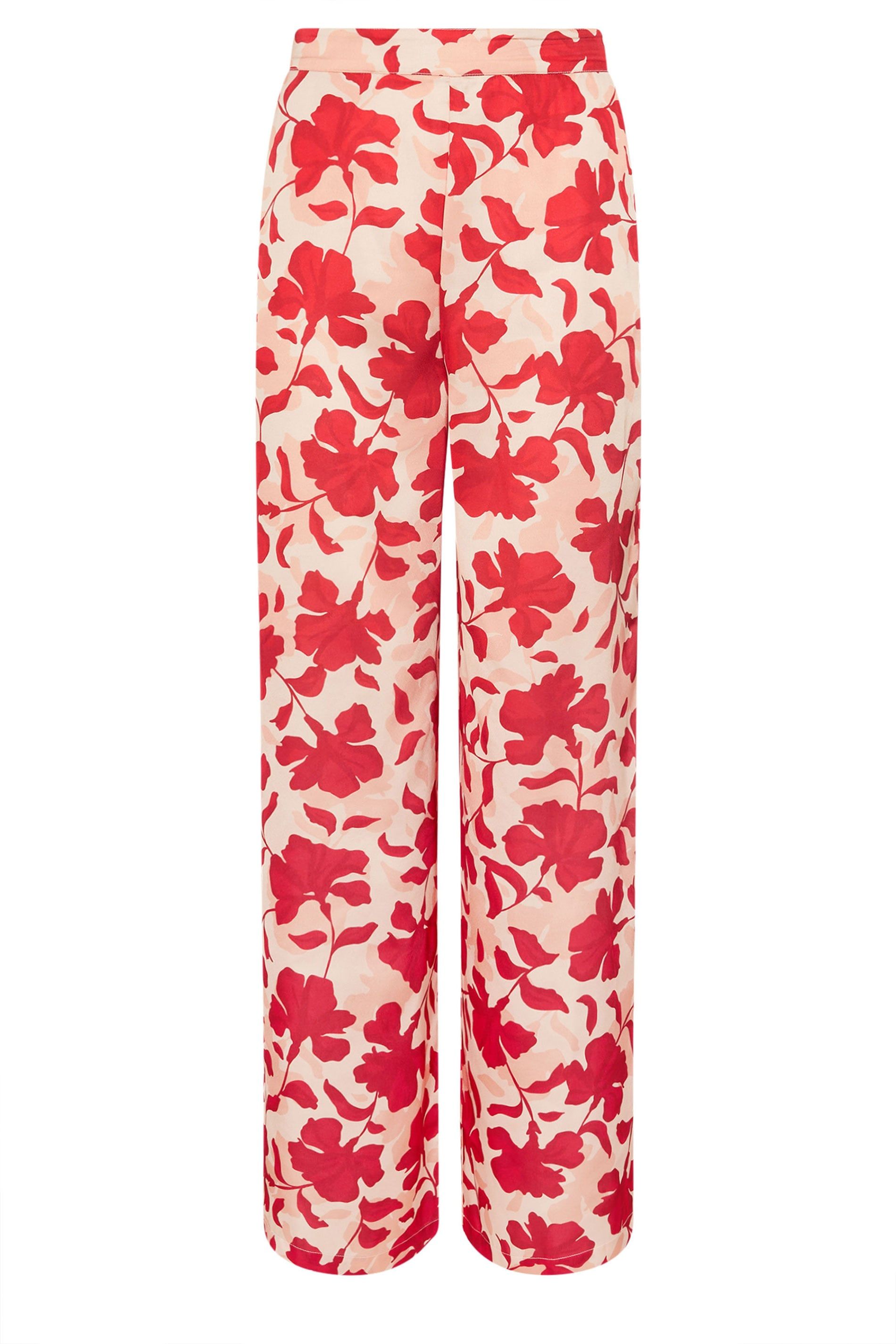 Long Tall Sally Tall Floral Satin Wide Leg Trousers