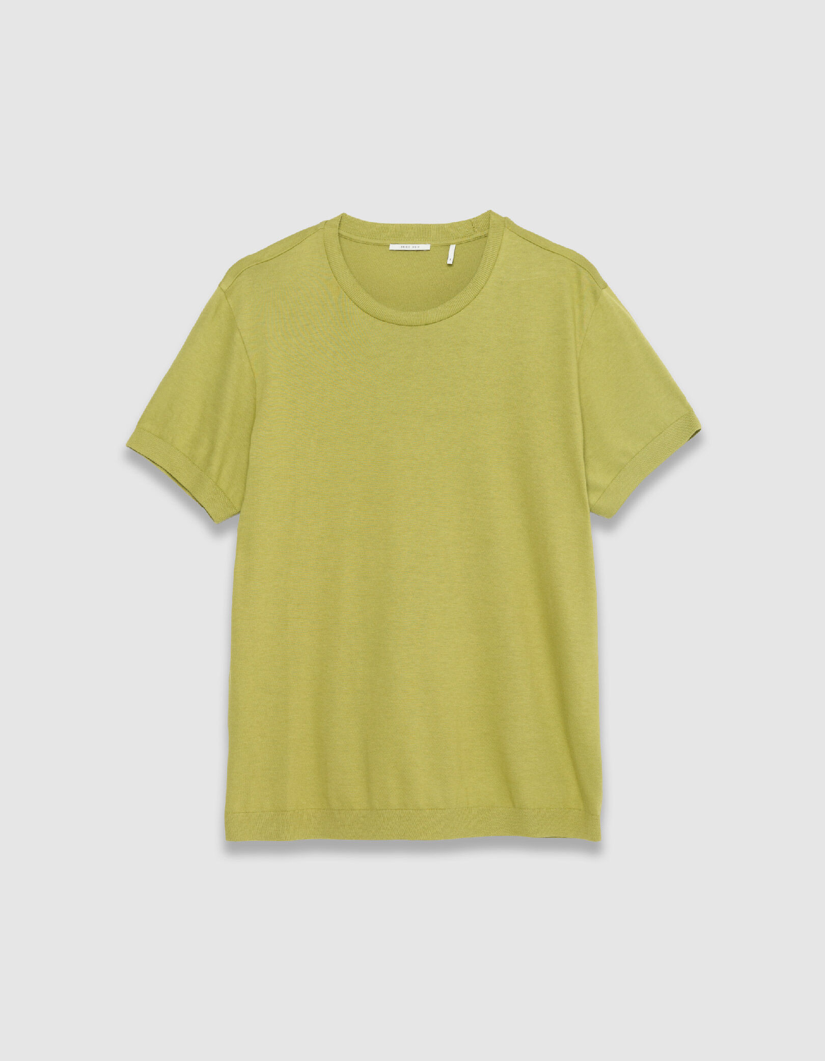 T-shirt col rond bleu maille coton modal Homme