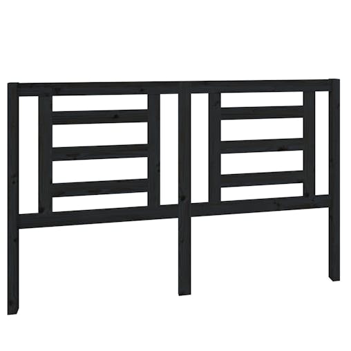 NNEVL Bed Headboard Black 156x4x100 cm Solid Wood Pine
