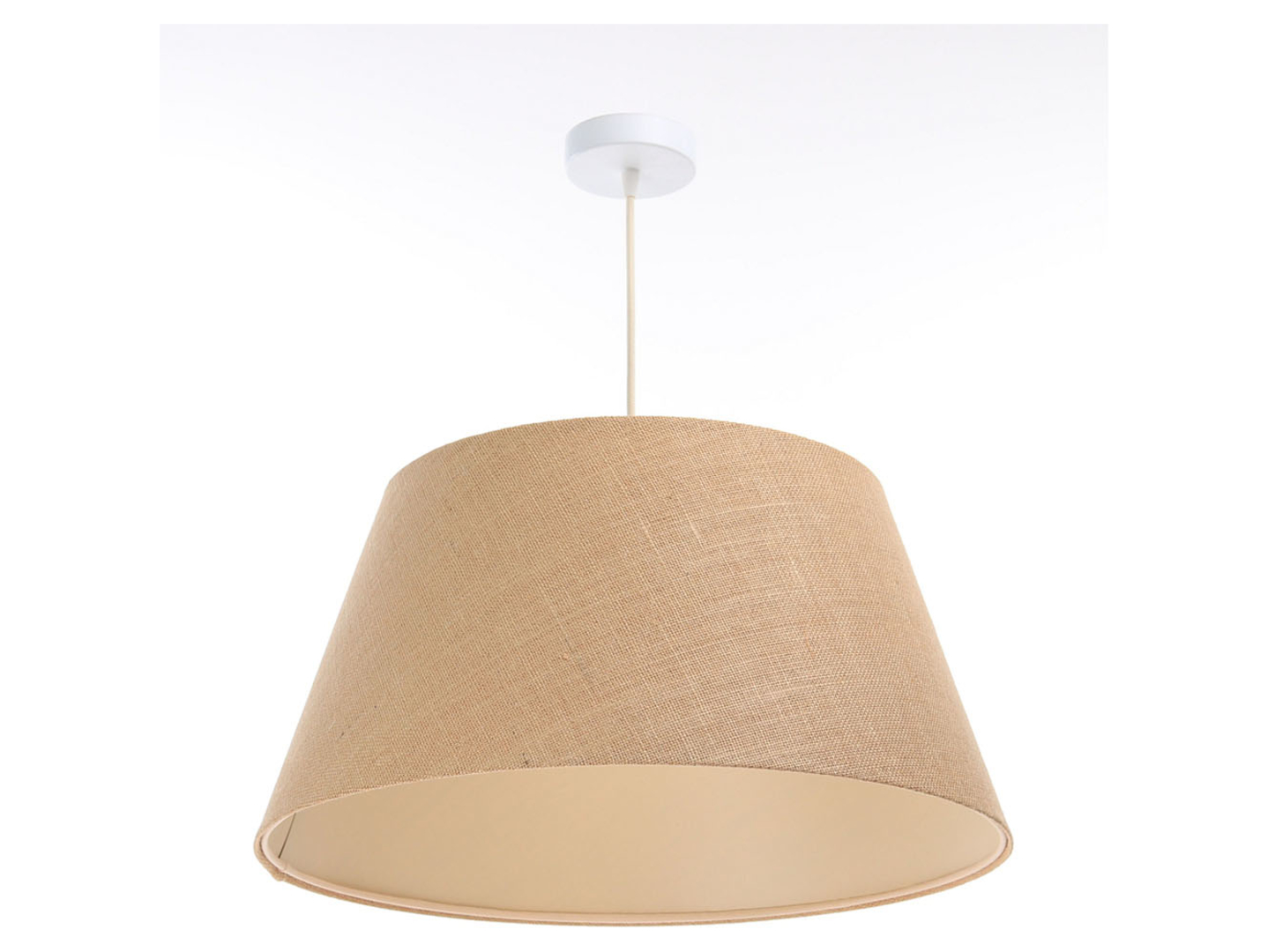 Lampa wisząca Boho 50 cm tkaninowa beżowa