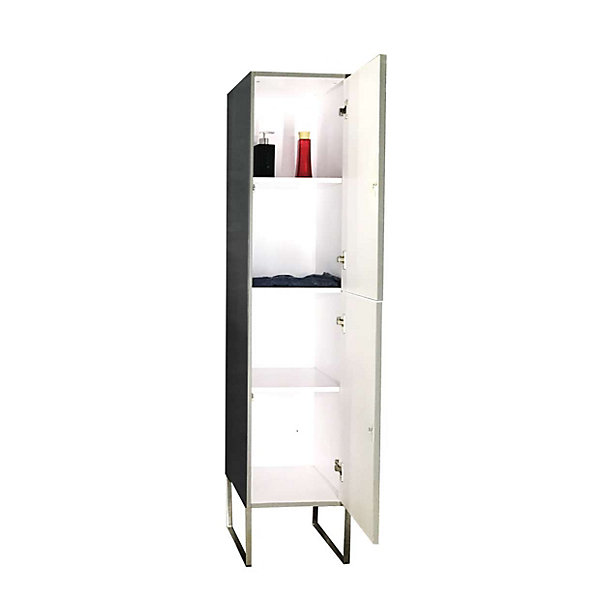 COLONNE salle de bain Armoire de rangement ATHéNA KIT GRIS MAT