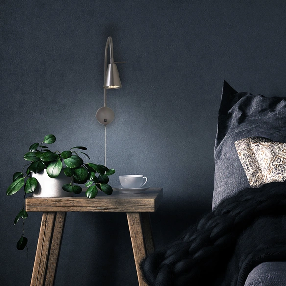 LED-Bettleuchte »TUSA«, Ø: 8, Höhe: 45 cm, nickelfarben matt