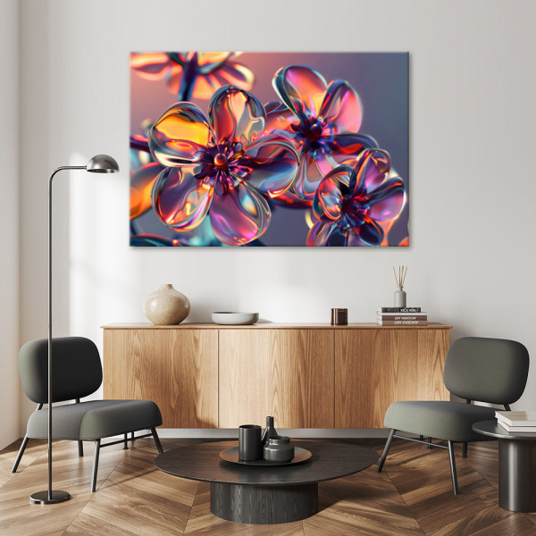 Obraz na płótnie Szklane kwiaty w pastelowych barwach 60x40