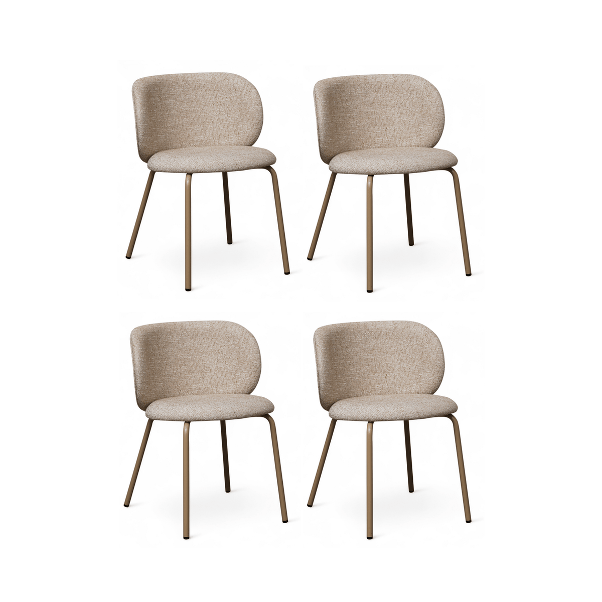 Furnhouse eetkamerstoel Nanna - Beige - Stof (Bouclé) - Set van 4