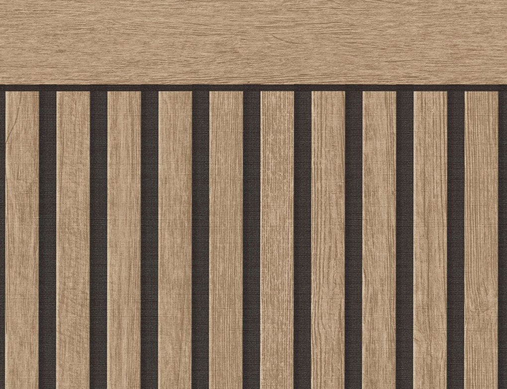 Vliestapete Holz Dunkelbraun, quer