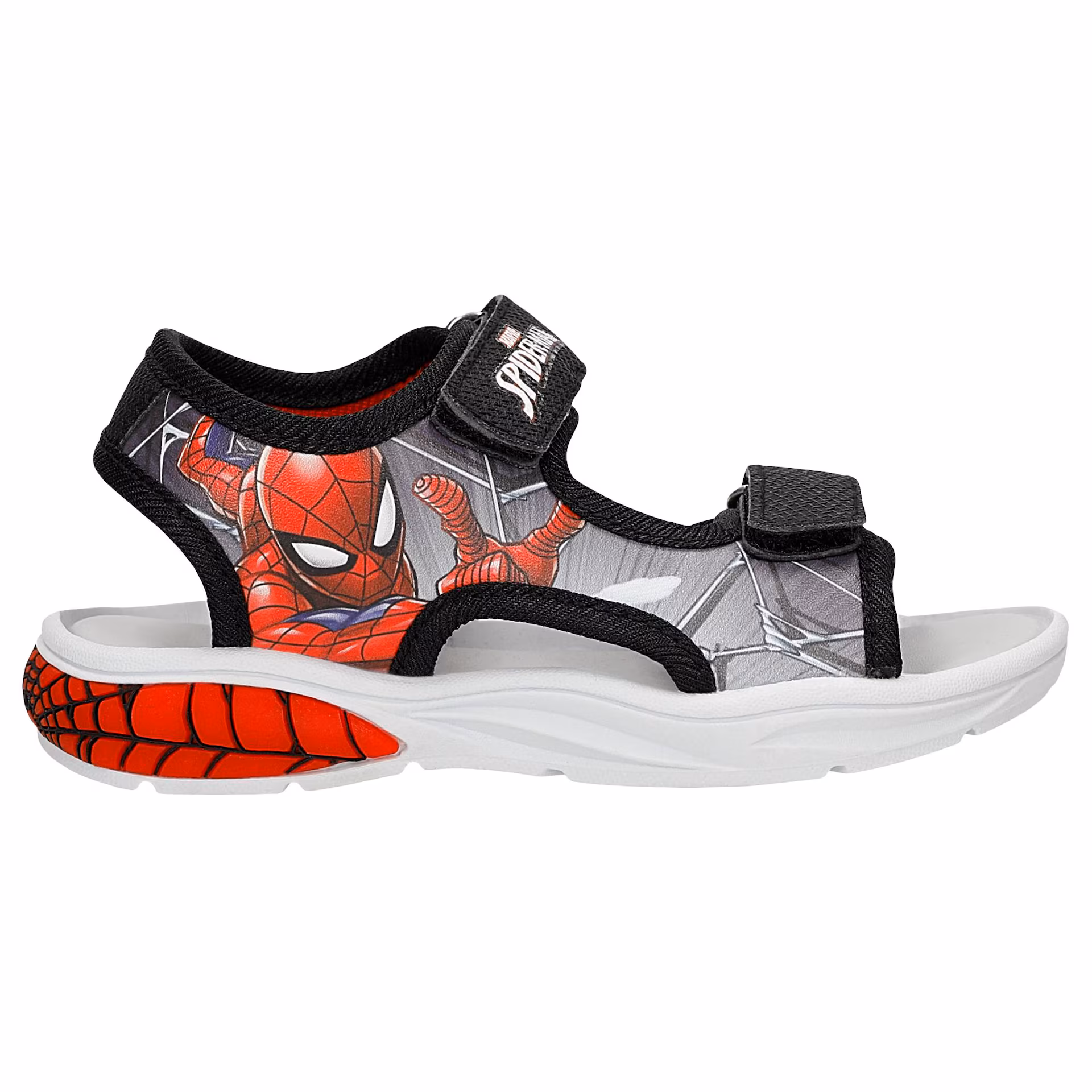 Czarno-czerwone świecące sandały chłopięce Spider-man BARTEK 89007-11