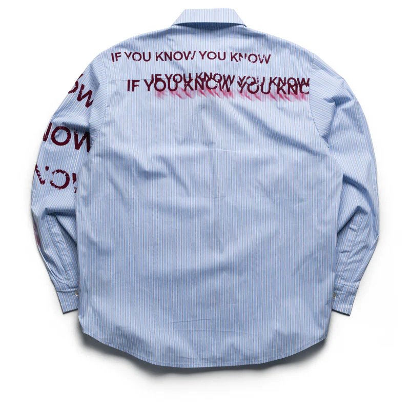 Birth Of Royal Child If You Know Velour Letter Shirt - Blue