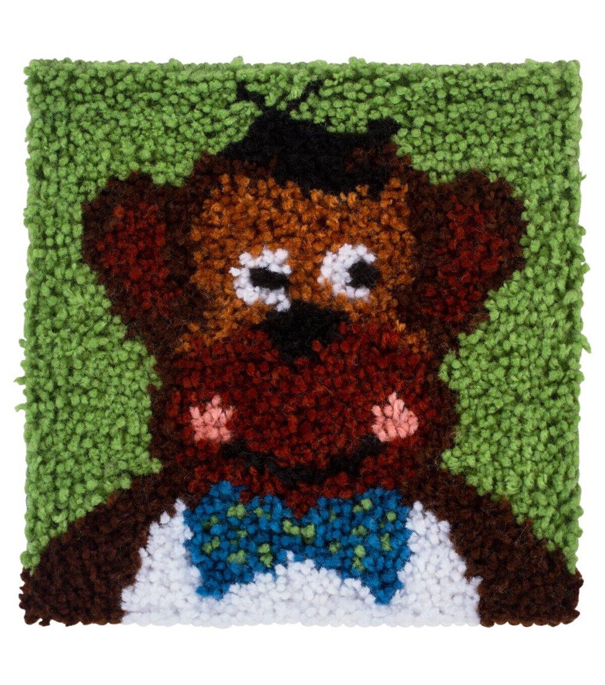 Wonderart Latch Hook Kit Monkey with Bowtie 12x12