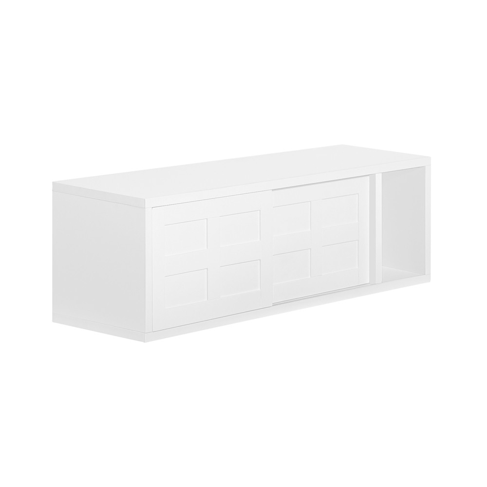 SoBuy Wieszak ścienny z 2 drzwiami Biały 75x20x23cm FHK18-W