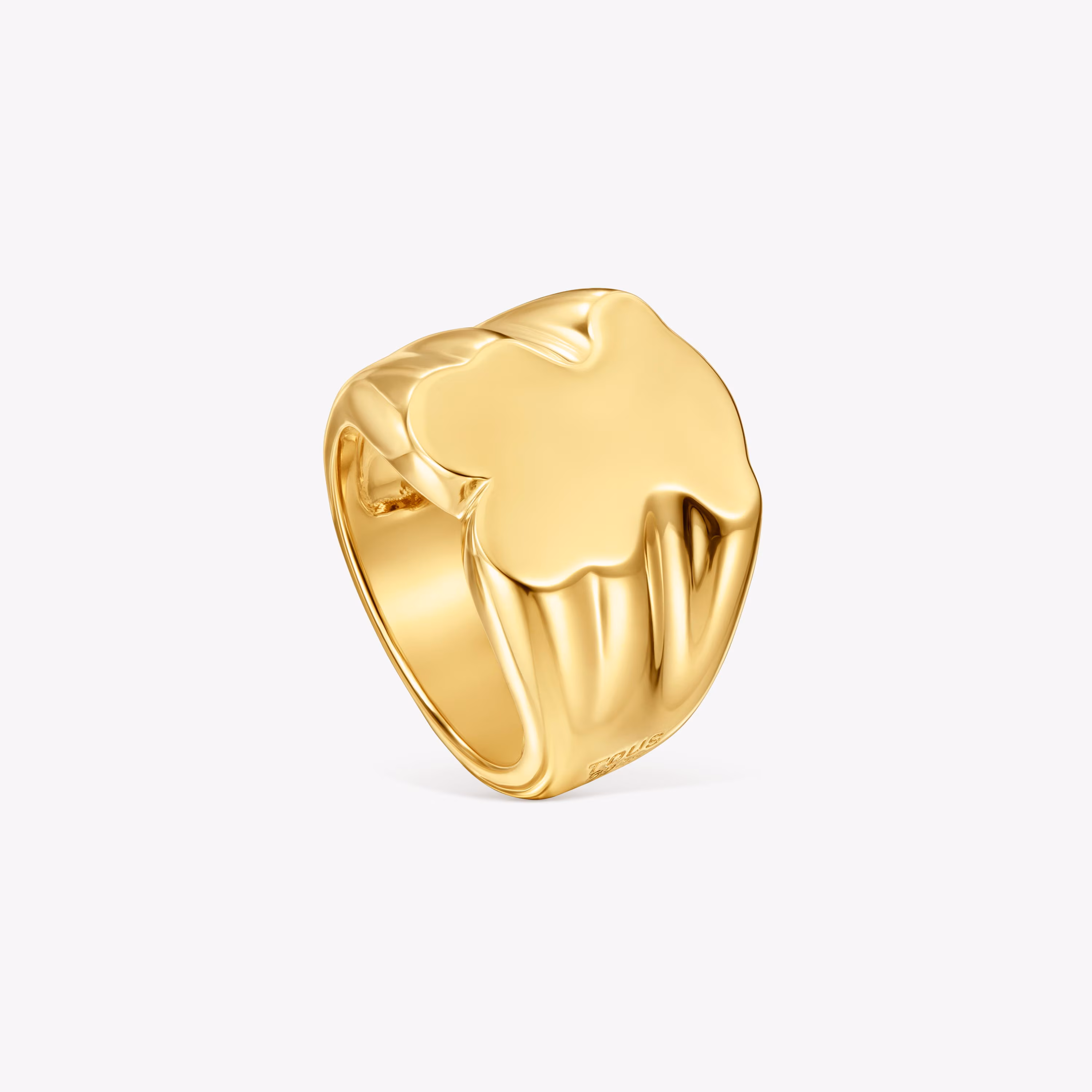 Anillo sello oso 15 mm con baño de oro 18 kt sobre plata Sweet Dolls